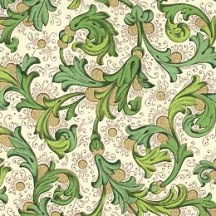 Traditional Florentine Print Paper in Greens ~ Italy